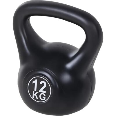 HOMCOM Kettlebell de 12kg con Arena - Negro HOMCOM Kettlebell de 12kg con Arena - Negro