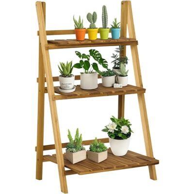 Soporte para Plantas de Madera 3 Niveles Outsunny - Interior Exterior Soporte para Plantas de Madera 3 Niveles Outsunny - Interior Exterior