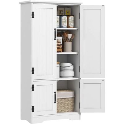 Armario de Cocina Blanco Homcom con Estantes Ajustables - 60x30x123 cm Armario de Cocina Blanco Homcom con Estantes Ajustables - 60x30x123 cm