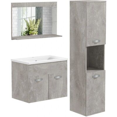 Conjunto de Muebles de Baño Kleankin - Gris Moderno 3 Piezas Conjunto de Muebles de Baño Kleankin - Gris Moderno 3 Piezas