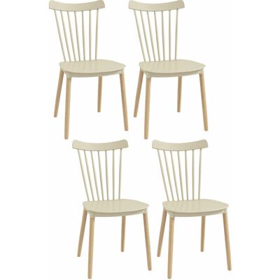 Conjunto de 4 Cadeiras de Jantar Estilo Nórdico Homcom Conjunto de 4 Cadeiras de Jantar Estilo Nórdico Homcom