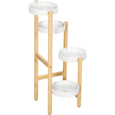Soporte para Plantas de Bambú Outsunny con 4 Estantes - Decoración Interior/Exterior Soporte para Plantas de Bambú Outsunny con 4 Estantes - Decoración Interior/Exterior