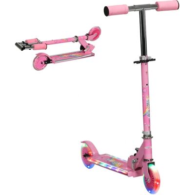 Scooter infantil HOMCOM - Ajustable, Música, Luces LED - Rosa Scooter infantil HOMCOM - Ajustable, Música, Luces LED - Rosa