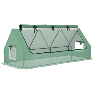 Outsunny Stalen Mini Kweekkas - 240x90x90cm - Tuin Outsunny Stalen Mini Kweekkas - 240x90x90cm - Tuin