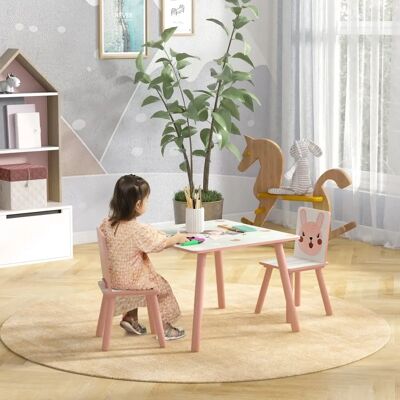 Conjunto de Muebles Infantiles Zonekiz - Estampado de Animales, Rosa Conjunto de Muebles Infantiles Zonekiz - Estampado de Animales, Rosa