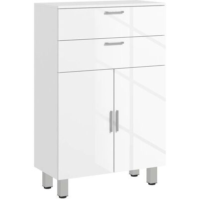 Mueble de baño moderno con 2 cajones y estantes ajustables - Kleankin Mueble de baño moderno con 2 cajones y estantes ajustables - Kleankin