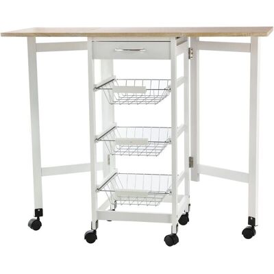 Homcom Carrito de Cocina - Plegable, 6 Ruedas, Cestas Metálicas, 50kg Homcom Carrito de Cocina - Plegable, 6 Ruedas, Cestas Metálicas, 50kg