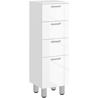 Kleankin Armario de Baño Moderno con 4 Cajones - Mueble de Almacenaje Kleankin Armario de Baño Moderno con 4 Cajones - Mueble de Almacenaje