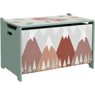 Cofre de almacenamiento de juguetes Zonekiz - Verde con estampado de osos - 60x37x39cm Cofre de almacenamiento de juguetes Zonekiz - Verde con estampado de osos - 60x37x39cm