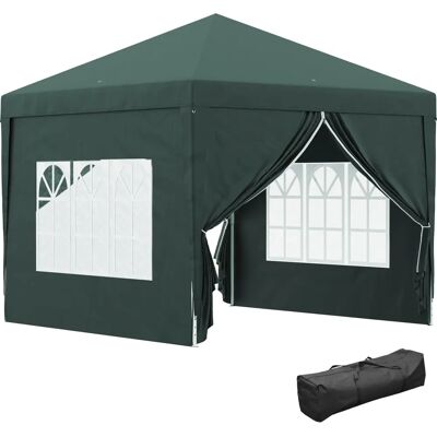 Tienda Plegable Outsunny 3x3m con Paredes Desmontables - Cenador de Jardín Tienda Plegable Outsunny 3x3m con Paredes Desmontables - Cenador de Jardín