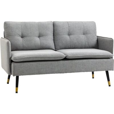 Sofá Modern de 2 Plazas Gris HOMCOM - Salón Sofá Modern de 2 Plazas Gris HOMCOM - Salón