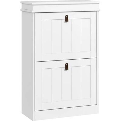 Homcom Armoire à Chaussures Blanche Compacte avec 2 Portes - 54x24x82.5 cm - Publicité Homcom Armoire à Chaussures Blanche Compacte avec 2 Portes - 54x24x82.5 cm - Publicité