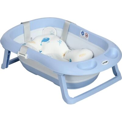 ZonaKiz Bañera Plegable para Bebé con Cojín - 83x48x23.5cm ZonaKiz Bañera Plegable para Bebé con Cojín - 83x48x23.5cm