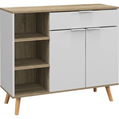 HOMCOM - Aparador Cocina 95x35x85 cm - 1 Cajón - 2 Puertas Cierre Suave - Armario de Almacenamiento HOMCOM - Aparador Cocina 95x35x85 cm - 1 Cajón - 2 Puertas Cierre Suave - Armario de Almacenamiento