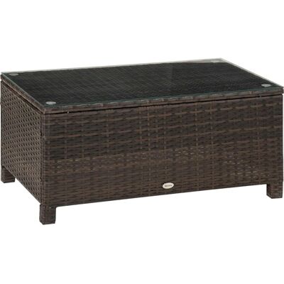 Mesa auxiliar de jardín Outsunny - 85x50x39cm - Marrón - Mesa de jardín Mesa auxiliar de jardín Outsunny - 85x50x39cm - Marrón - Mesa de jardín