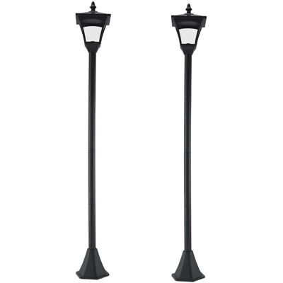 Conjunto de 2 Farolas Solares Outsunny para Jardín - Luces LED IP44 Conjunto de 2 Farolas Solares Outsunny para Jardín - Luces LED IP44