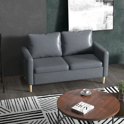 HOMCOM 2-Seater - Gris - Poliéster - 143x76x83 cm - Sofá HOMCOM 2-Seater - Gris - Poliéster - 143x76x83 cm - Sofá