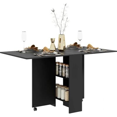 Mesa de comedor plegable Homcom - Para 4-6 personas, Negro, Estilo moderno Mesa de comedor plegable Homcom - Para 4-6 personas, Negro, Estilo moderno
