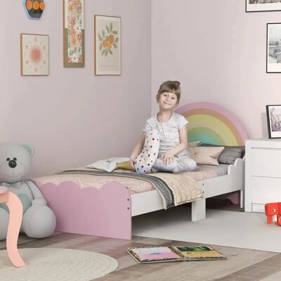 Cama infantil Zonekiz arcoíris - 3-6 años, rosa, 143x74x66cm Cama infantil Zonekiz arcoíris - 3-6 años, rosa, 143x74x66cm