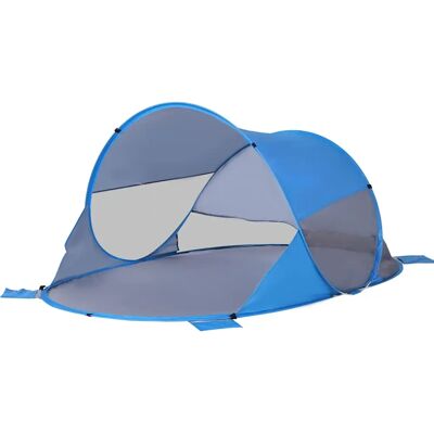 Carpa de Playa Azul Outsunny - Ligera, Montaje Rápido, Protección UV Carpa de Playa Azul Outsunny - Ligera, Montaje Rápido, Protección UV