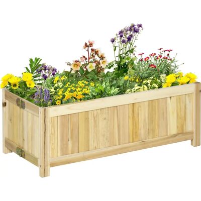 Jardinera de Madera Outsunny - Natural, Plegable, 70x30x25cm Jardinera de Madera Outsunny - Natural, Plegable, 70x30x25cm
