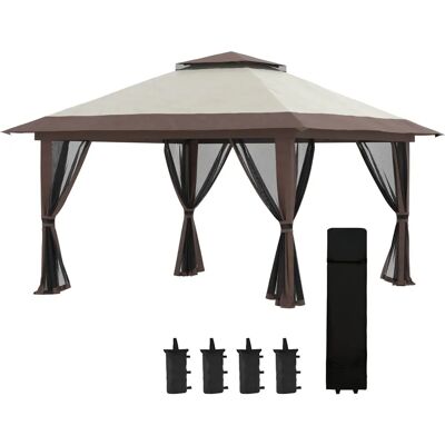 Tenda de jardim pop-up Outsunny - Altura ajustável, UV50+, Paredes de malha removíveis Tenda de jardim pop-up Outsunny - Altura ajustável, UV50+, Paredes de malha removíveis