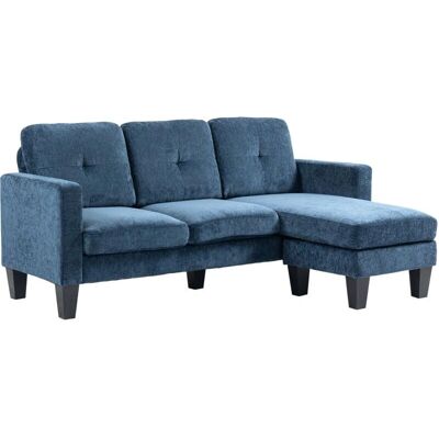 Sofá HOMCOM Azul en Forma de L Reversible - Sofá Esquinero Sofá HOMCOM Azul en Forma de L Reversible - Sofá Esquinero