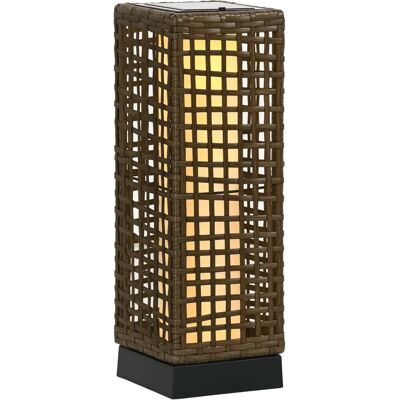 Farol Solar de Jardín Outsunny - Ratán, LED, Automático, 15,5x15,5x46cm Farol Solar de Jardín Outsunny - Ratán, LED, Automático, 15,5x15,5x46cm