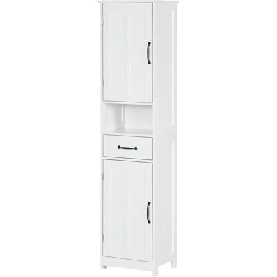 Armario de Esquina para Baño Kleankin con Puertas y Cajón - Estilo Clásico Armario de Esquina para Baño Kleankin con Puertas y Cajón - Estilo Clásico