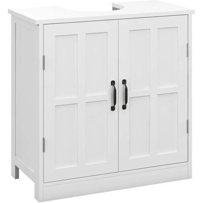 Mueble de Baño Kleankin - Blanco, Doble Puerta, Estante Ajustable - 60x30x60cm Mueble de Baño Kleankin - Blanco, Doble Puerta, Estante Ajustable - 60x30x60cm