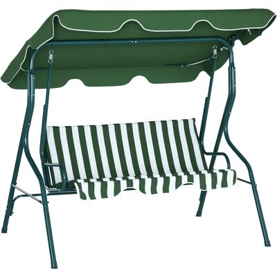 Columpio de jardín Outsunny con toldo ajustable - Verde Columpio de jardín Outsunny con toldo ajustable - Verde