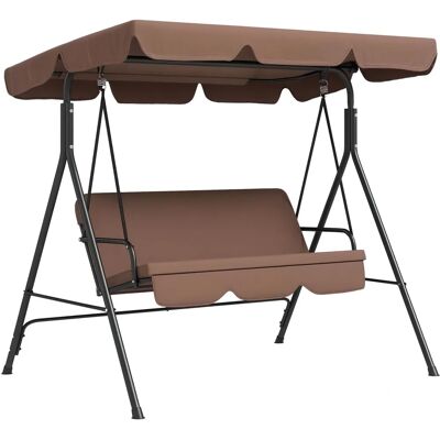 balancín de jardín Outsunny con toldo - soporta 200kg - elegante para 3 personas balancín de jardín Outsunny con toldo - soporta 200kg - elegante para 3 personas
