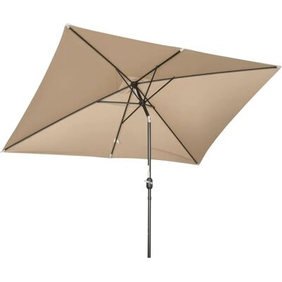 Sombrilla de jardín de aluminio Outsunny - 200x300cm, inclinable, poste desmontable Sombrilla de jardín de aluminio Outsunny - 200x300cm, inclinable, poste desmontable
