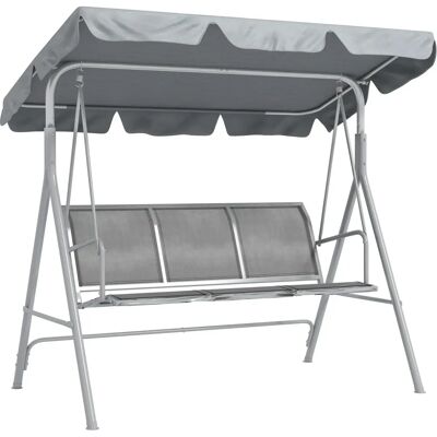 Columpio de jardín Outsunny con toldo ajustable - Gris - Columpio de jardín Columpio de jardín Outsunny con toldo ajustable - Gris - Columpio de jardín