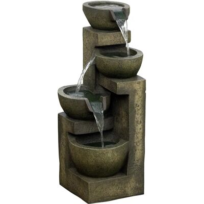 Fuente de Jardín Outsunny 5W Cascada 4 Niveles 25x24x60cm Fuente de Jardín Outsunny 5W Cascada 4 Niveles 25x24x60cm