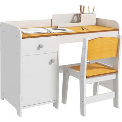 Conjunto de Escritorio y Silla para Niños ZONEKIZ - MDF Blanco 80x39x59 cm Conjunto de Escritorio y Silla para Niños ZONEKIZ - MDF Blanco 80x39x59 cm