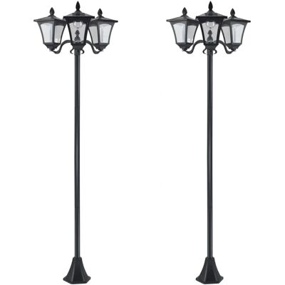 Conjunto de Farolas Solares Outsunny - Estilo Clásico - 2 farolas LED Conjunto de Farolas Solares Outsunny - Estilo Clásico - 2 farolas LED