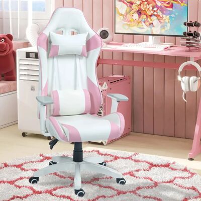 Silla Gaming Reclinable Giratoria con Cojín Lumbar - Silla Gamer Silla Gaming Reclinable Giratoria con Cojín Lumbar - Silla Gamer