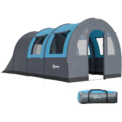 Tenda de acampamento familiar Outsunny para 5-6 pessoas impermeável 3000mm Tenda de acampamento familiar Outsunny para 5-6 pessoas impermeável 3000mm