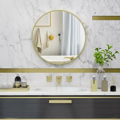 Espejo de baño redondo Homcom Ø70cm - Decoración de pared Espejo de baño redondo Homcom Ø70cm - Decoración de pared