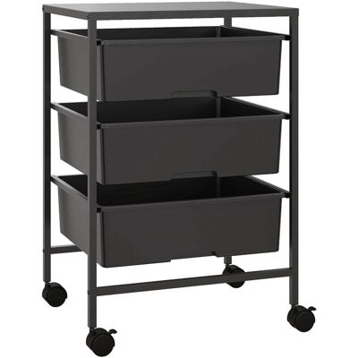 Carrito de Cocina de Acero HOMCOM - 3 Cestas - Negro - 40.8x33.5x60.5 cm Carrito de Cocina de Acero HOMCOM - 3 Cestas - Negro - 40.8x33.5x60.5 cm