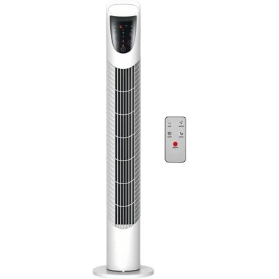 HOMCOM Ventilador de Torre Blanco - 3 Velocidades, Oscilante, Temporizador 7,5h - Ventilador HOMCOM Ventilador de Torre Blanco - 3 Velocidades, Oscilante, Temporizador 7,5h - Ventilador