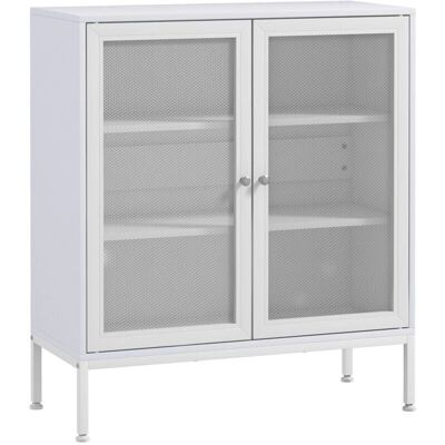 HOMCOM Aparador Modern Blanco de 3 Estantes - Mueble de Almacenamiento HOMCOM Aparador Modern Blanco de 3 Estantes - Mueble de Almacenamiento