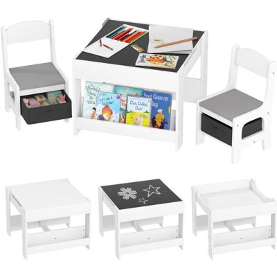 Conjunto de mesa infantil Homcom con almacenamiento y pizarra Conjunto de mesa infantil Homcom con almacenamiento y pizarra