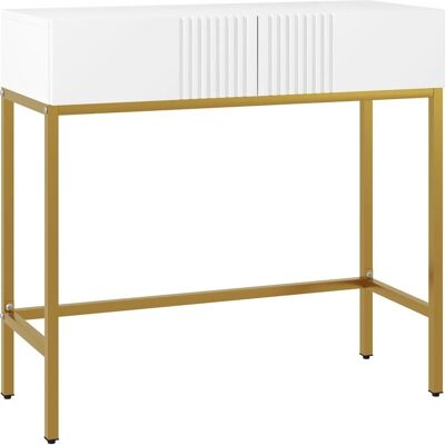 Mesa console moderna Homcom com 2 gavetas - Móvel de entrada ou sala de estar Mesa console moderna Homcom com 2 gavetas - Móvel de entrada ou sala de estar
