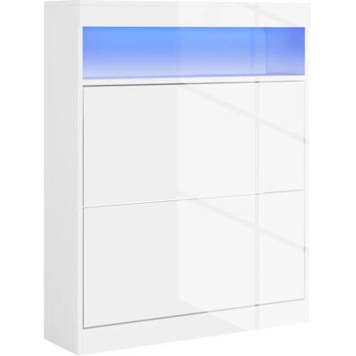 Homcom Armario zapatero blanco con LED - Entrada Homcom Armario zapatero blanco con LED - Entrada
