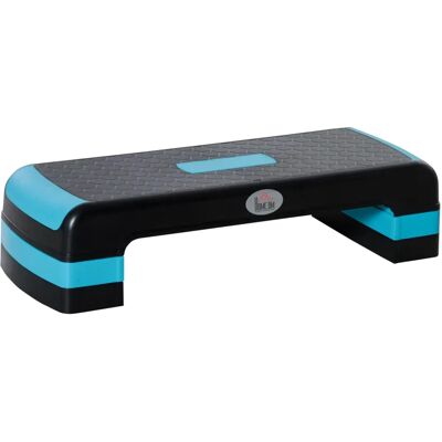 Plataforma de Step de Fitness HOMCOM Ajustável - Preto, Azul, 78x28x20 cm Plataforma de Step de Fitness HOMCOM Ajustável - Preto, Azul, 78x28x20 cm