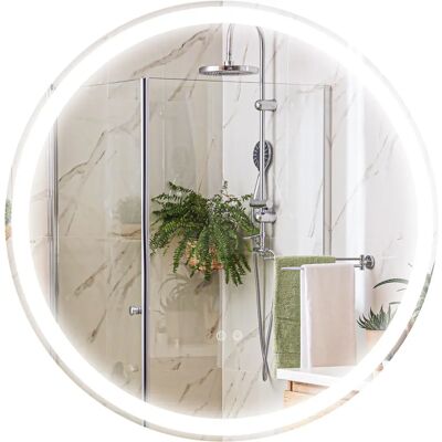 Espejo de Baño Redondo Kleankin con Luces LED - Antivaho, Ø60cm Espejo de Baño Redondo Kleankin con Luces LED - Antivaho, Ø60cm