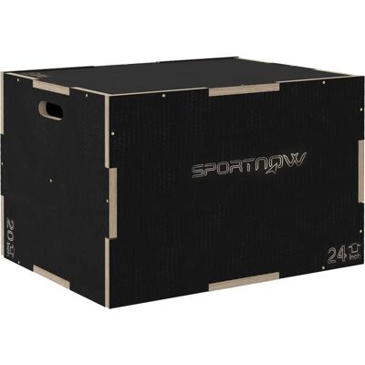 SPORTNOW Caja Pliométrica de Haya - 3 Alturas Soporta 120kg SPORTNOW Caja Pliométrica de Haya - 3 Alturas Soporta 120kg