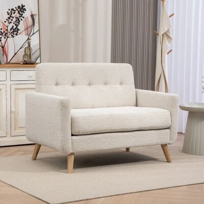 Homcom - 2 Plazas - Beige - 114x71x82 cm - Sofá Homcom - 2 Plazas - Beige - 114x71x82 cm - Sofá